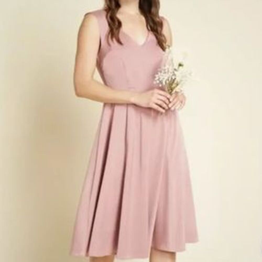 NWT ModCloth Your Luxe-y Day Dress Womens Plus Size 24 Rose VNeck Bridesmaid‎